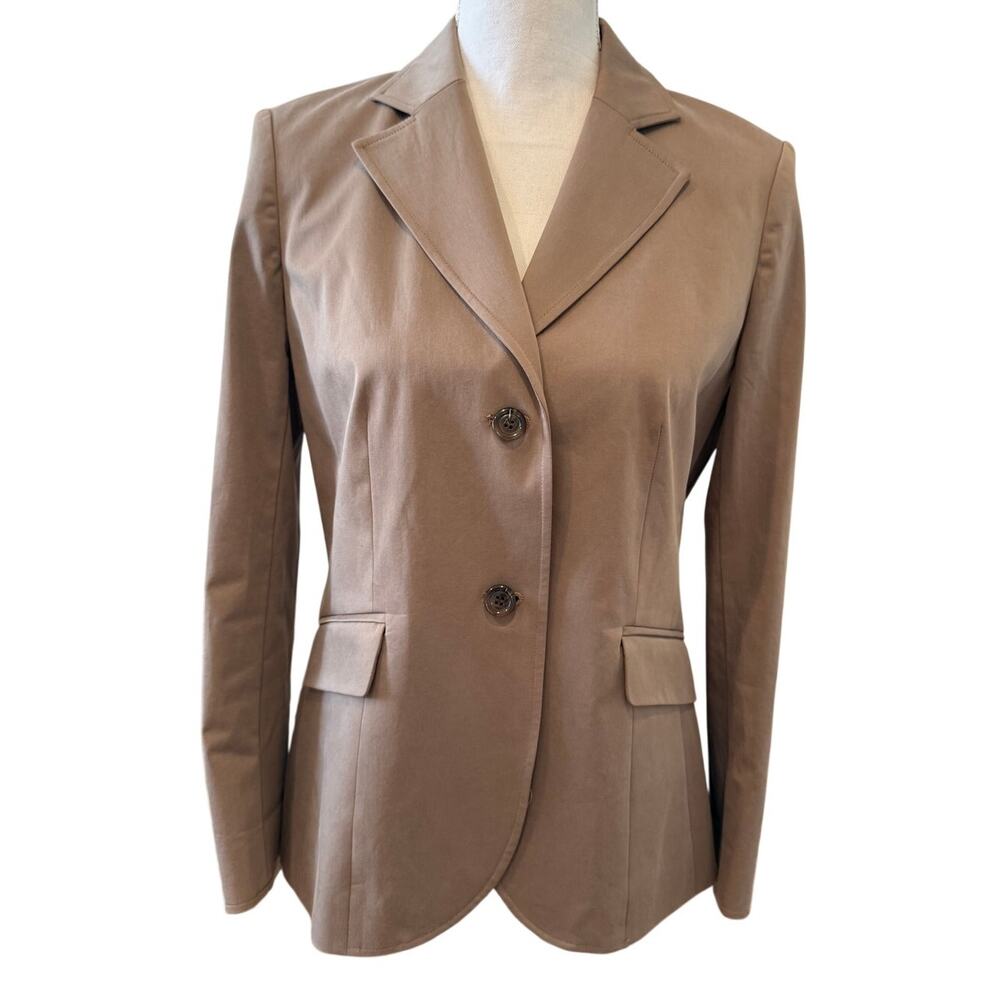 Talbots Classic Tailored Stretch Cotton Blazer Taupe 8P